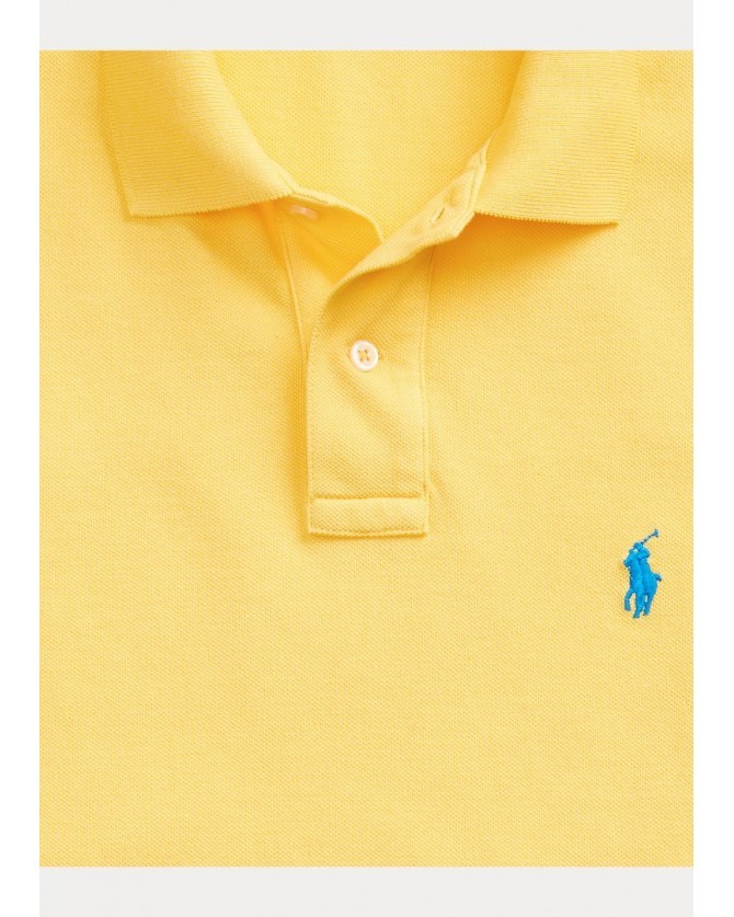 Polo Ralph Lauren Yellow Cotton Piquet Polo Shirt With Logo  In Yellow