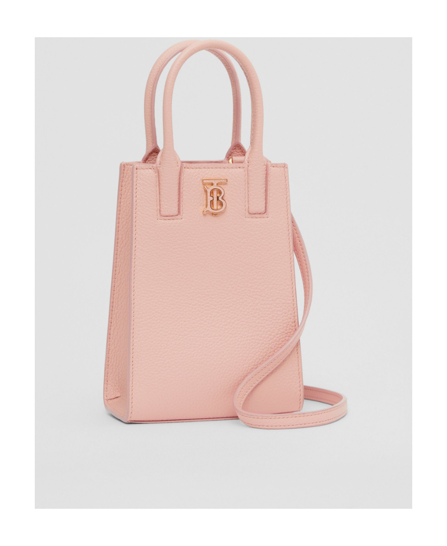 Burberry Grain Leather Mini Frances Todd Shoulder Bag In Pink