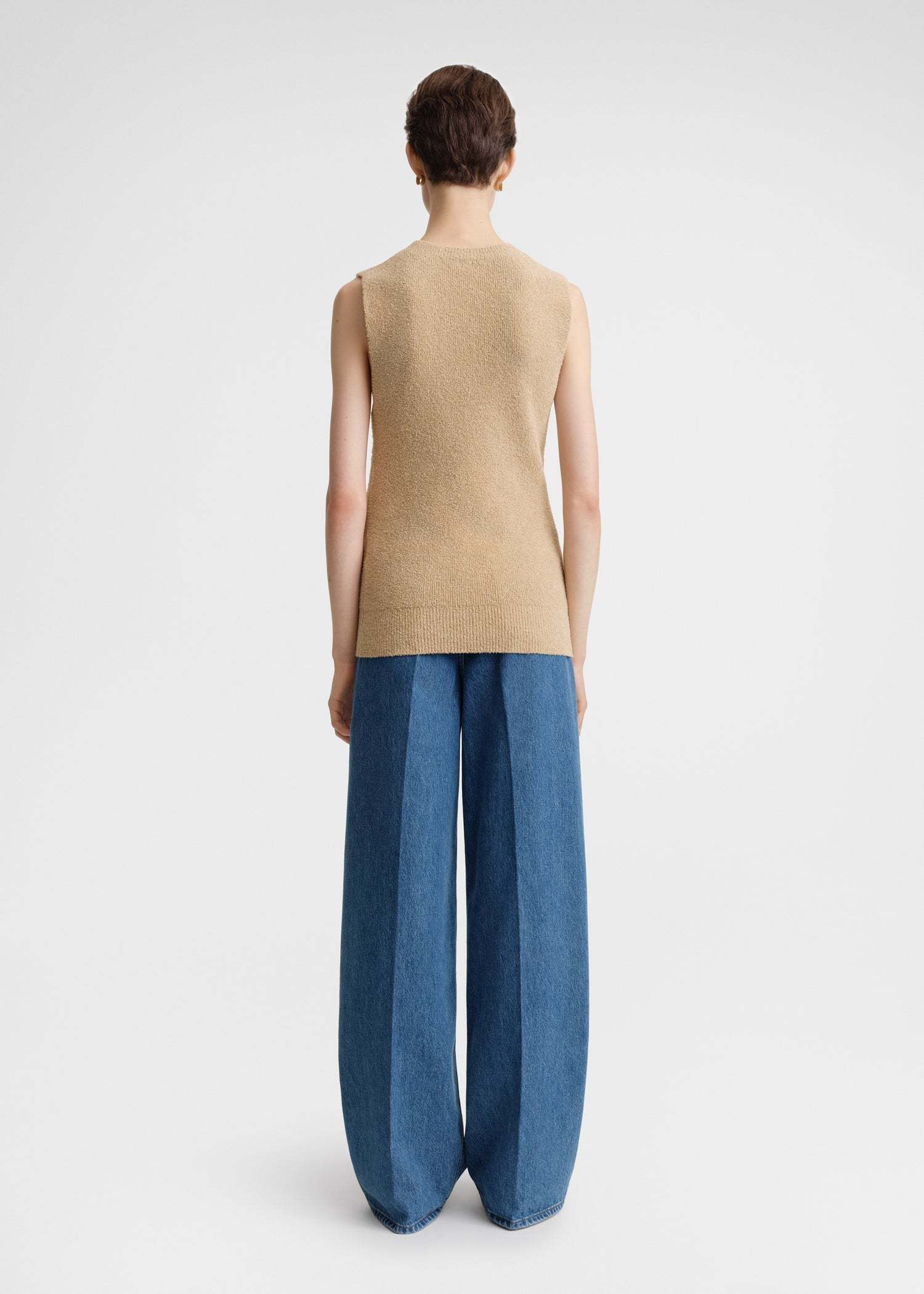 Totême V-neck Terry-cloth Vest In Nude