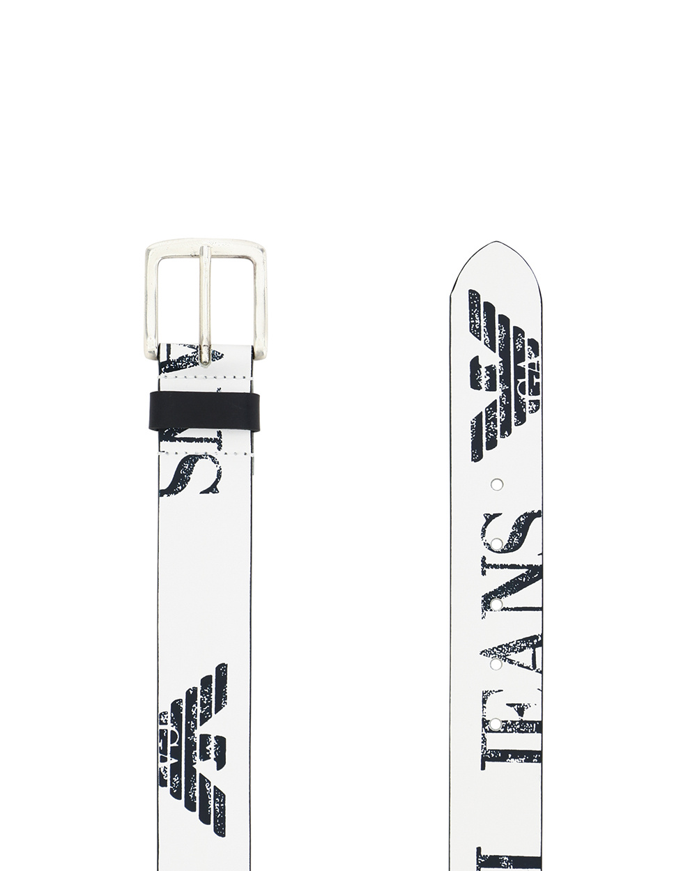 Armani Jeans Logo Printed Belt In White