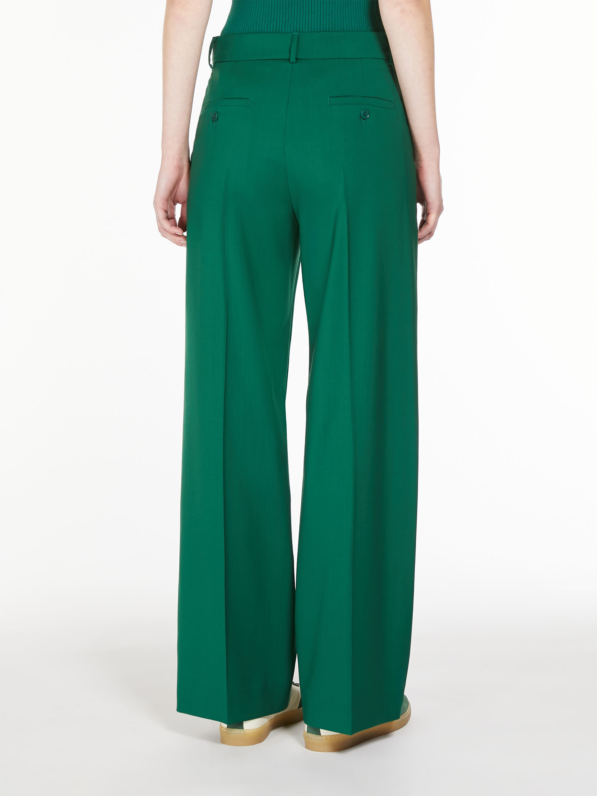 Weekend Max Mara Visivo Long Trouser Green In Green