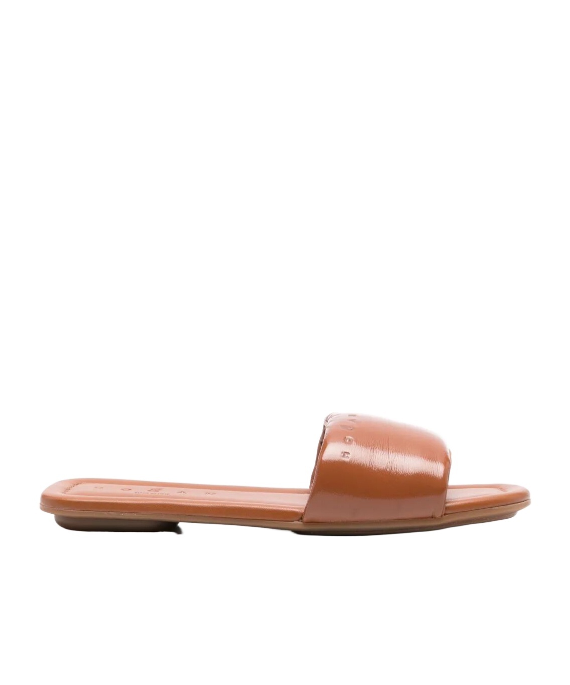Hogan Slide Sandals In Leather In Brown