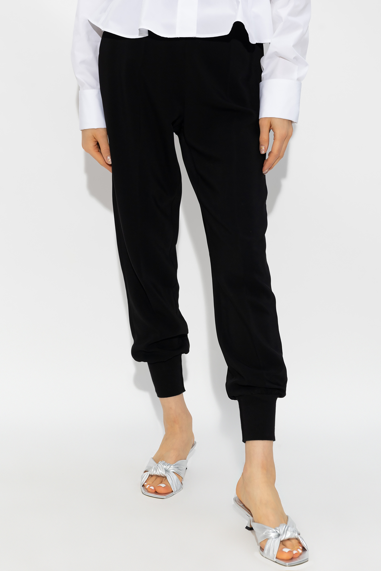 Stella Mccartney Pleated Front Trousers In Black