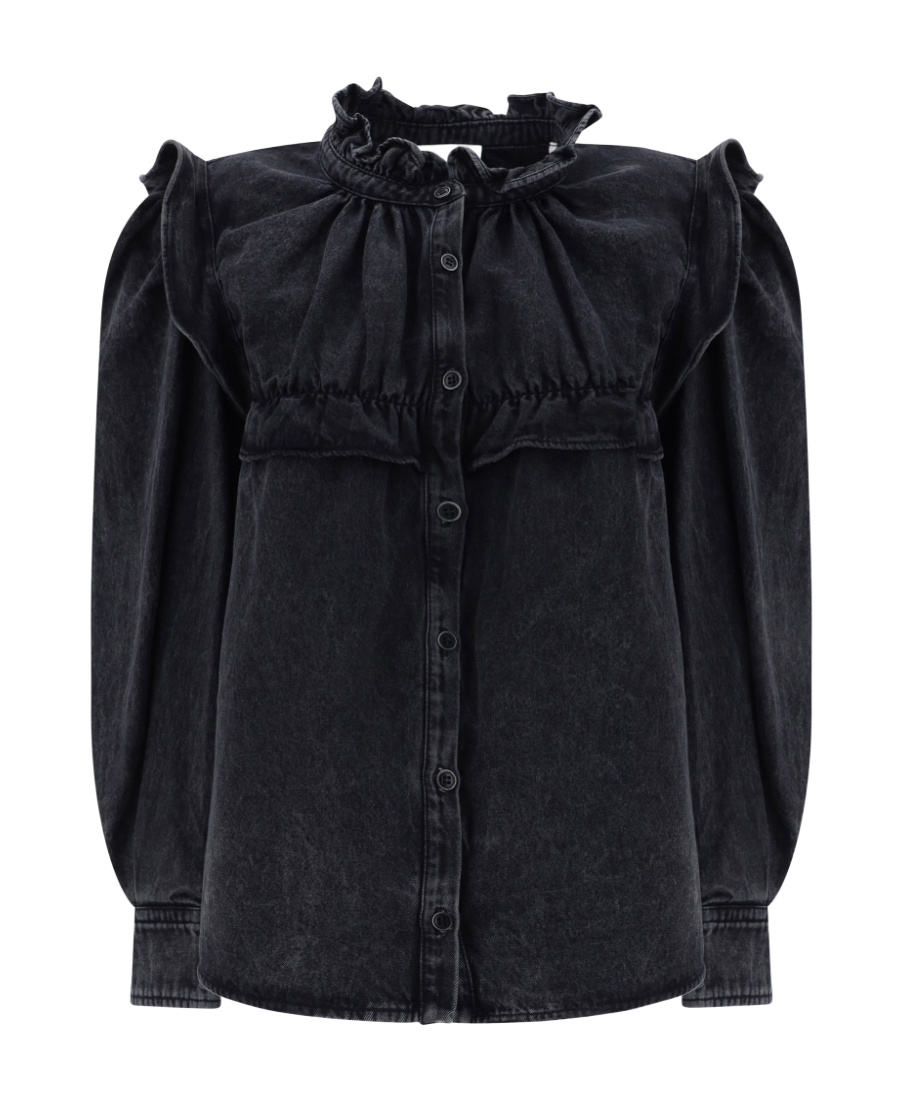 Isabel Marant Étoile Idety Denim Shirt In Black