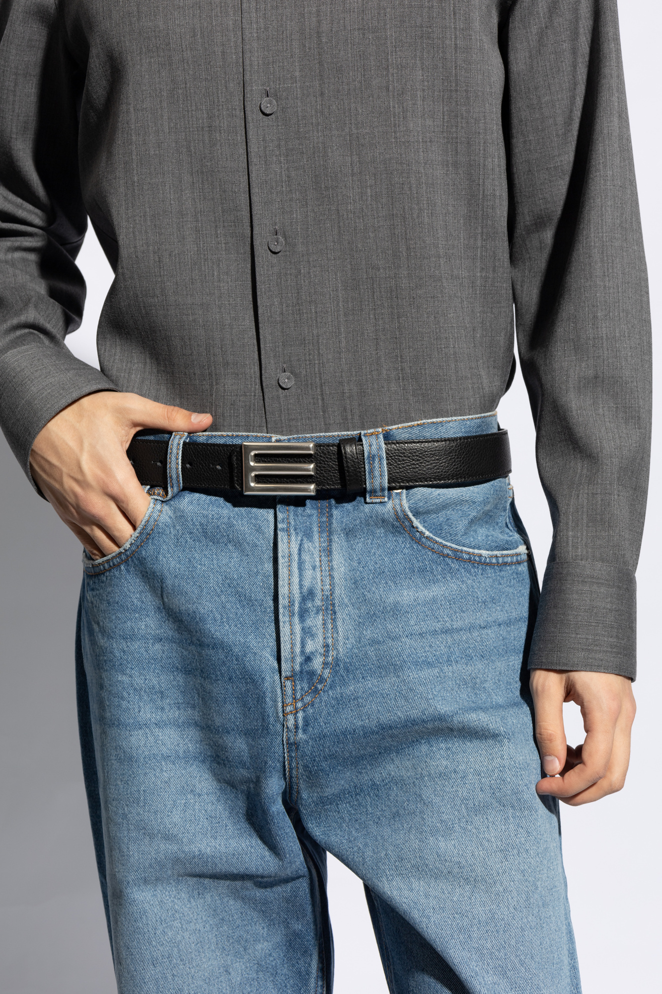 Etro Logo Buckled Paisley Print Reversible Belt In Black