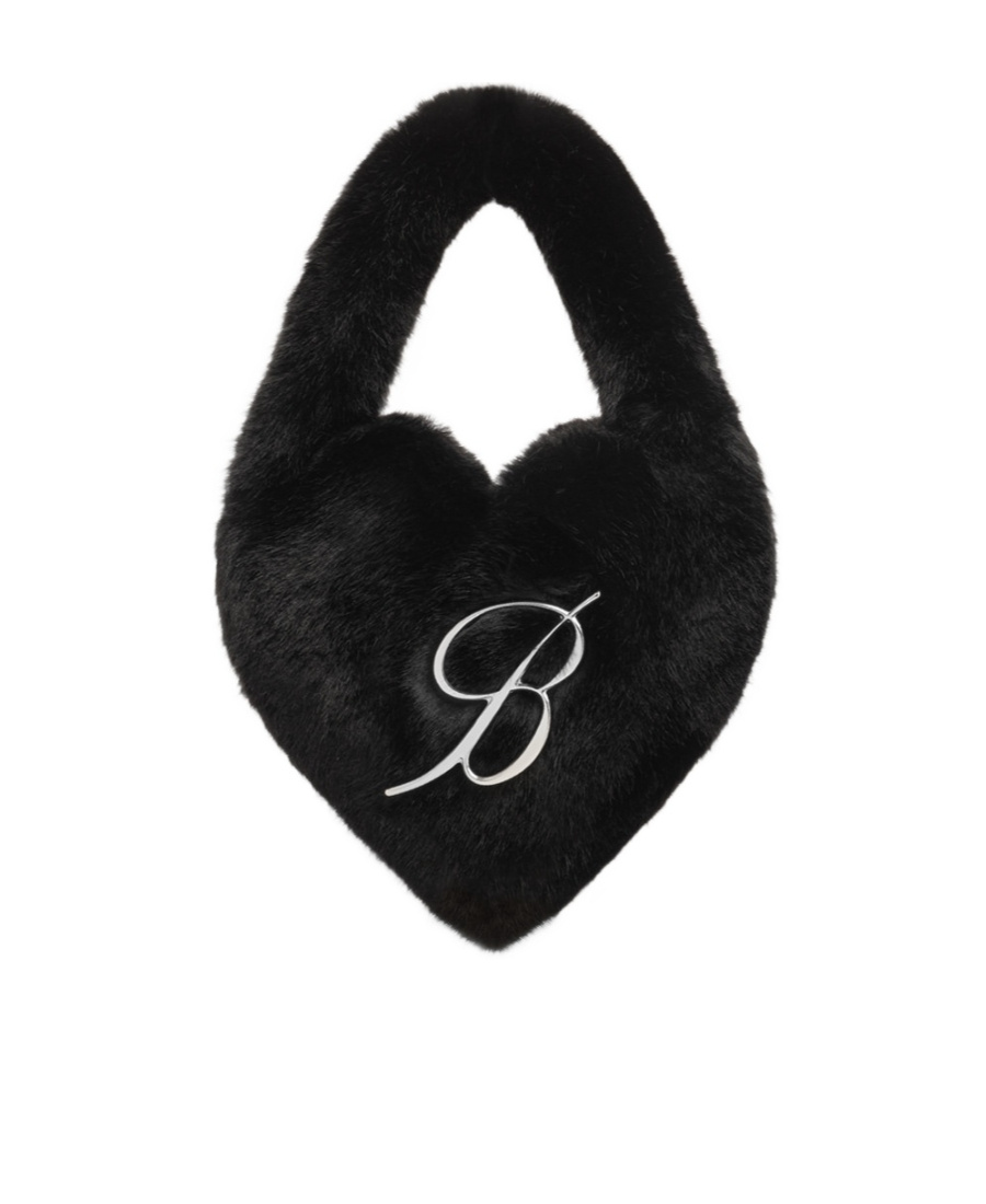 Blumarine Heart-shape Shoulder Bag In Black