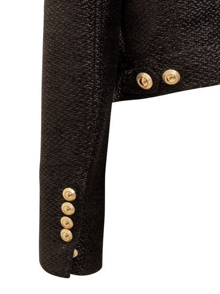 Tom Ford Tweed Cropped Jacket In Black