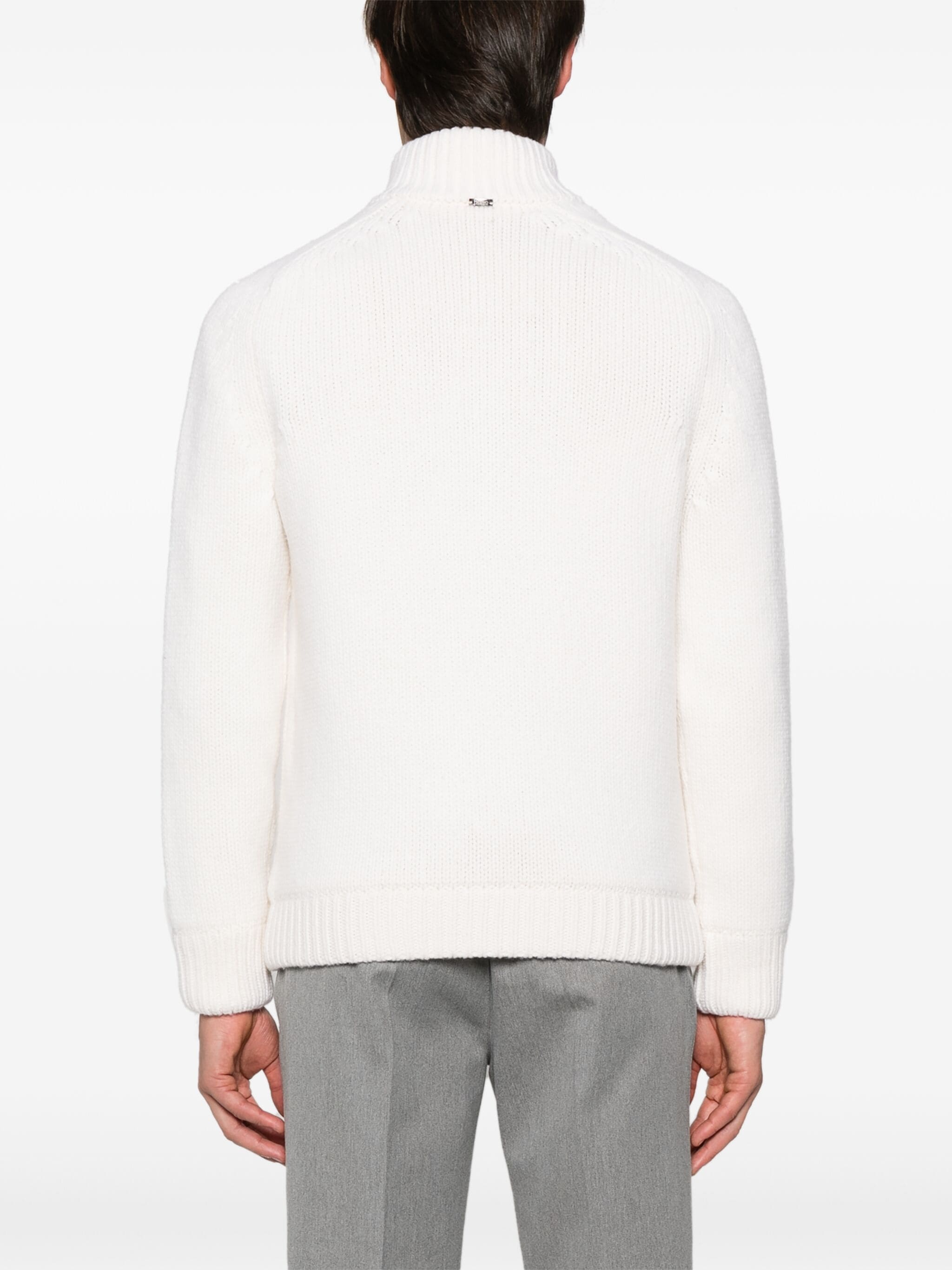 HERNO HERNO HIGH NECK KNITTED BOMBER JACKET