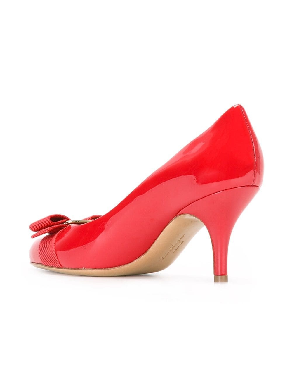 Ferragamo Carla 75mm Leather Pumps In Red