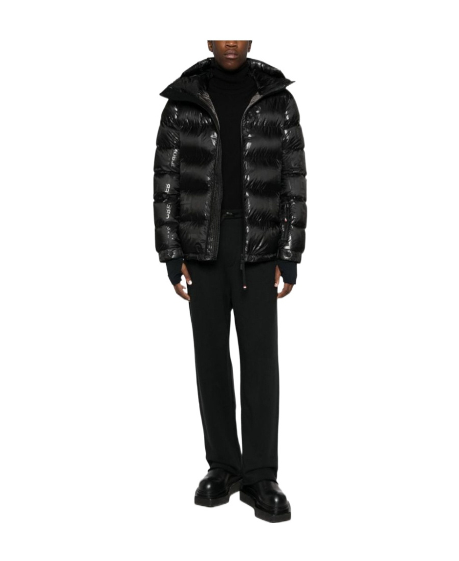 Moncler Logo-print Down Puffer Jacket In Black
