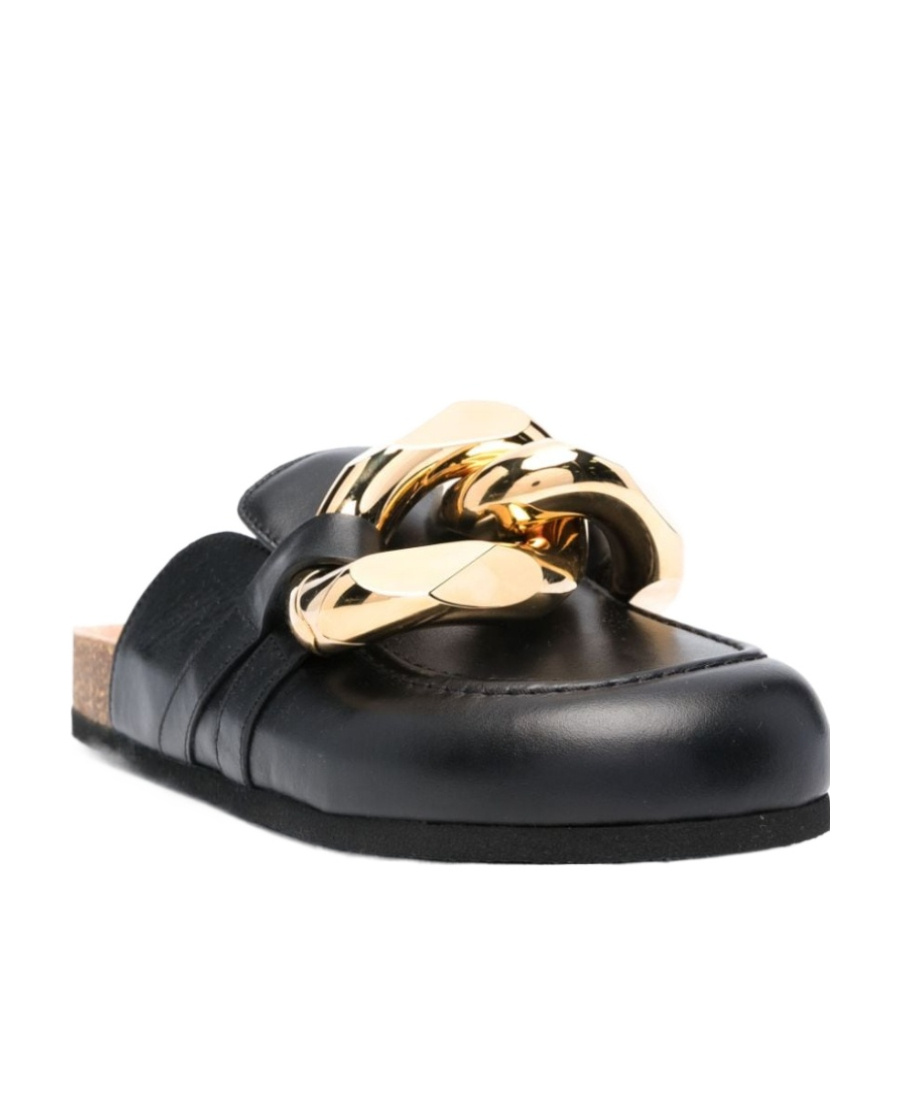 Jw Anderson Jw Flt Pmp Rtoe Mle Gld Chn Lthr In Black