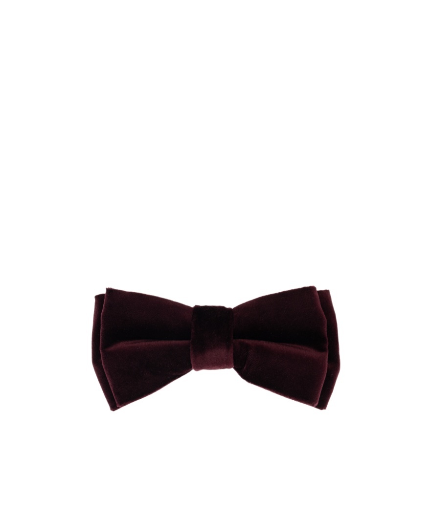 Paul Smith Burgundy Velvet Pre-tied Bow Tie Red In Brown
