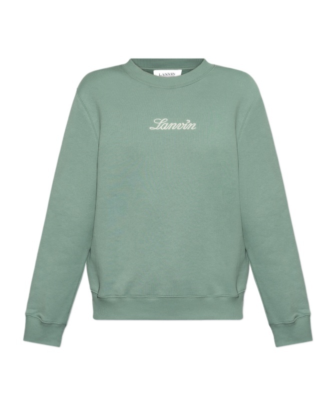 Lanvin Logo-embroidered Sweatshirt In Green