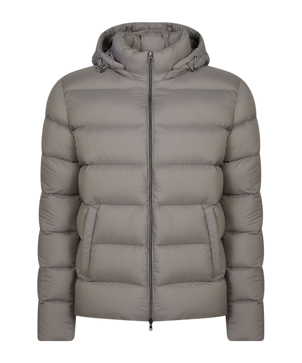 Herno Hooded Padded Jacket In Gray