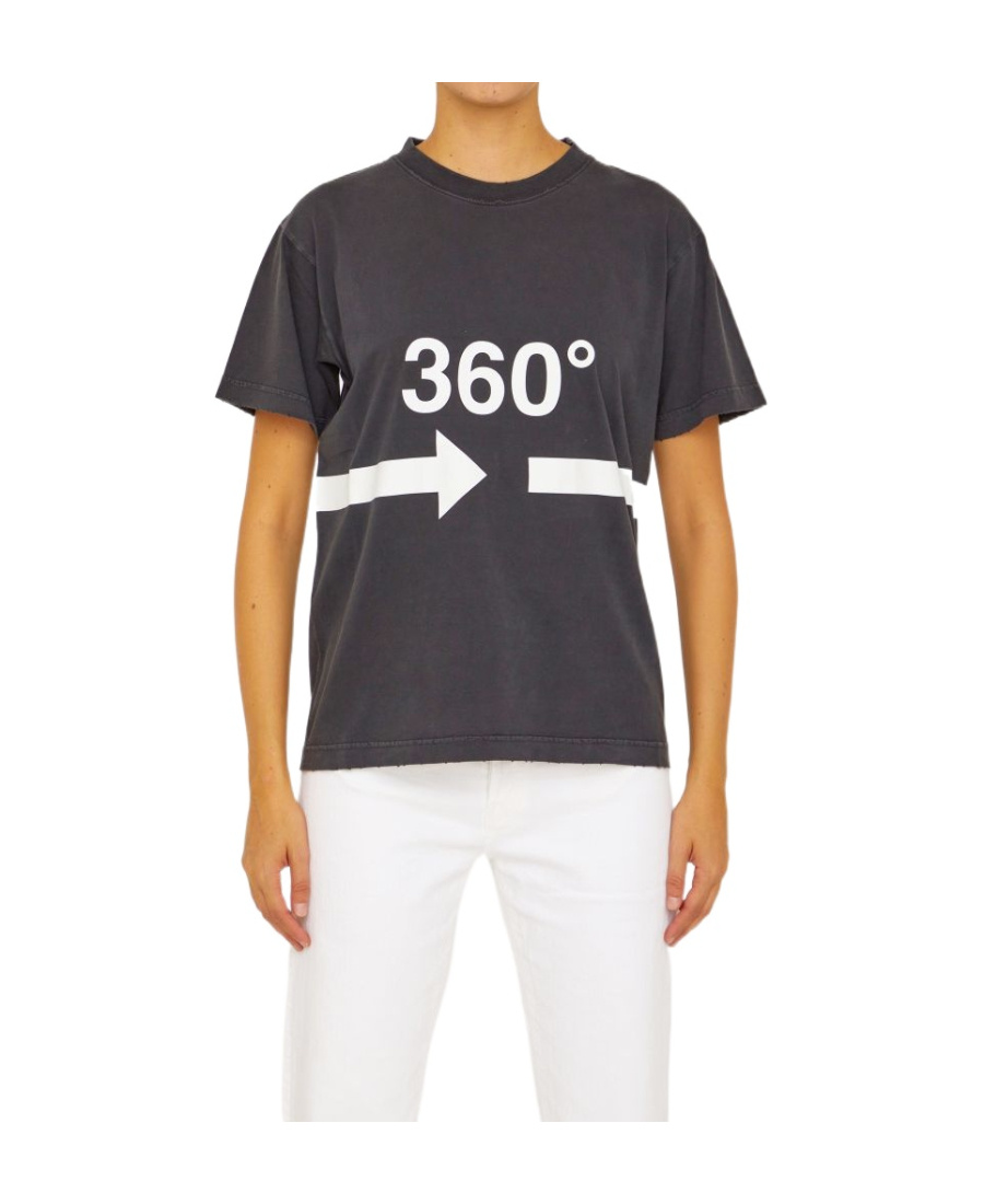 Balenciaga 360° Printed Crewneck T-shirt In Black