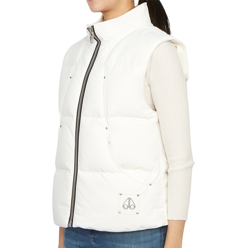 Moose Knuckles Down Vest With Standing Neck In White