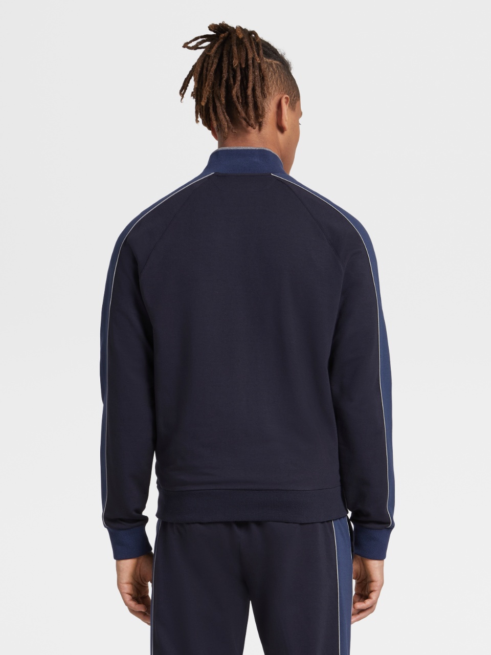 Shop Zegna High-necked Zipper Casual Jacket In Black