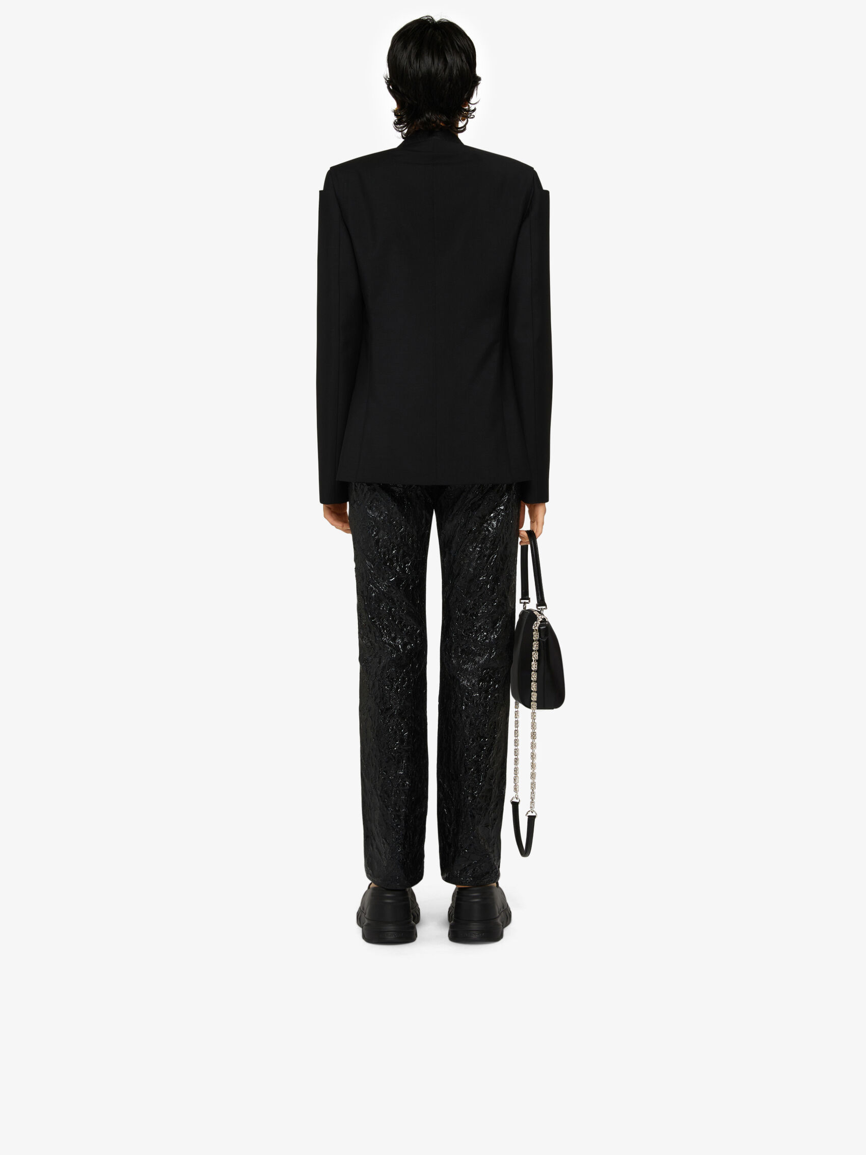 Givenchy Collarless Single-breasted Jacket In Black