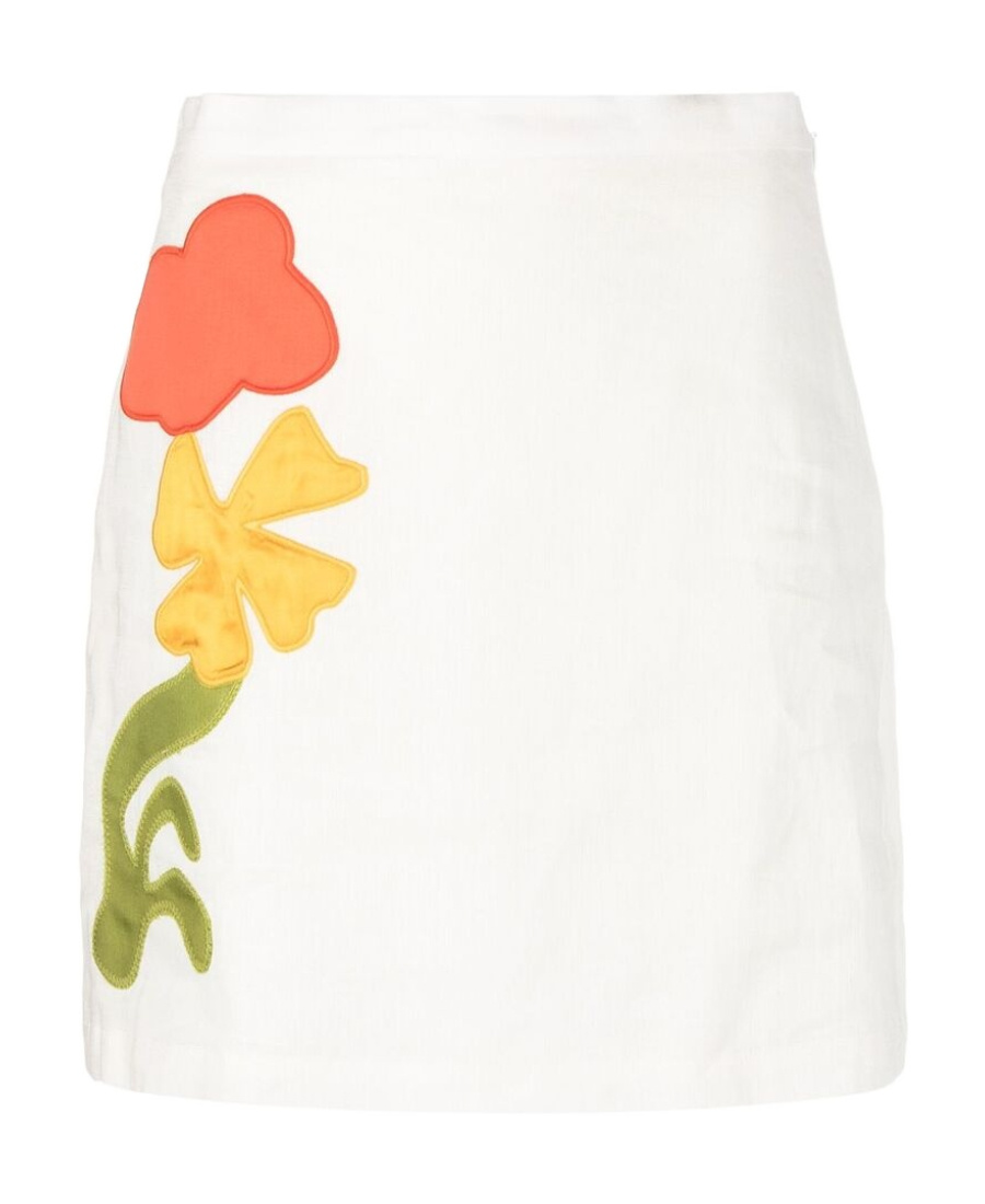 Marni Motif-embroidered Skirt In Yellow