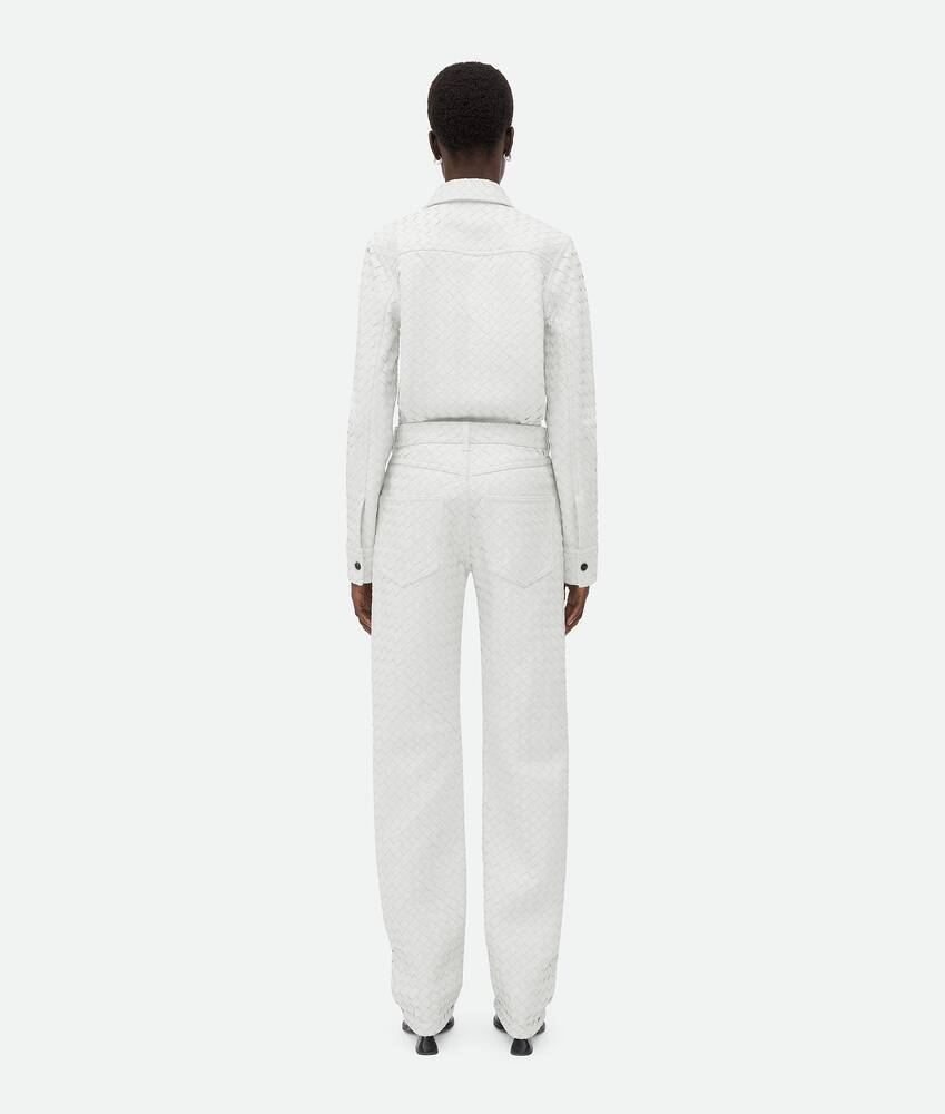 Bottega Veneta Intreciato Patterned Casual Pants In White