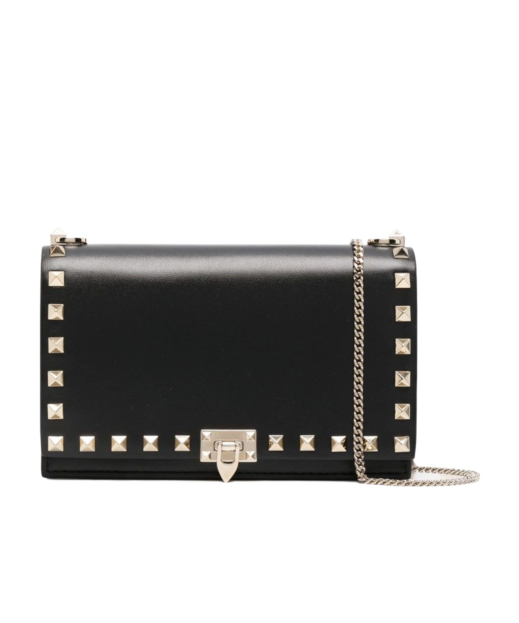 Valentino Rockstud Wallet-on-chain In Black