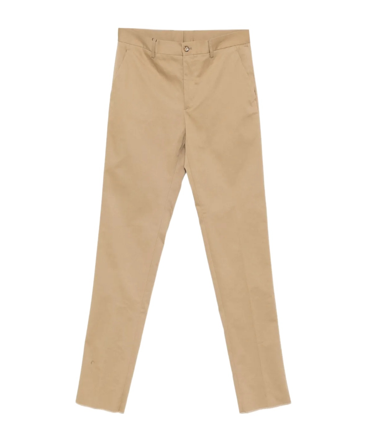 Etro Raw-edge Cotton Trousers In Brown