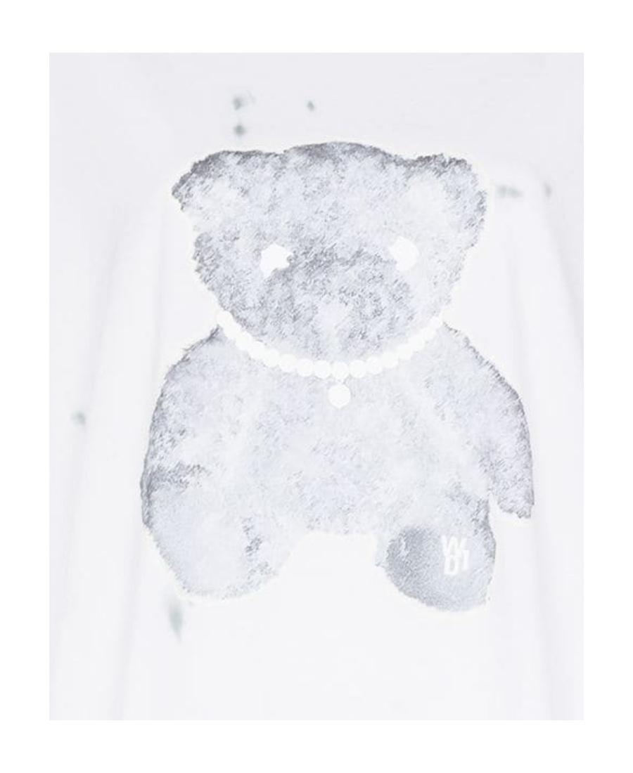 We11 Done Teddy Bear Cotton Sweatshirt In White