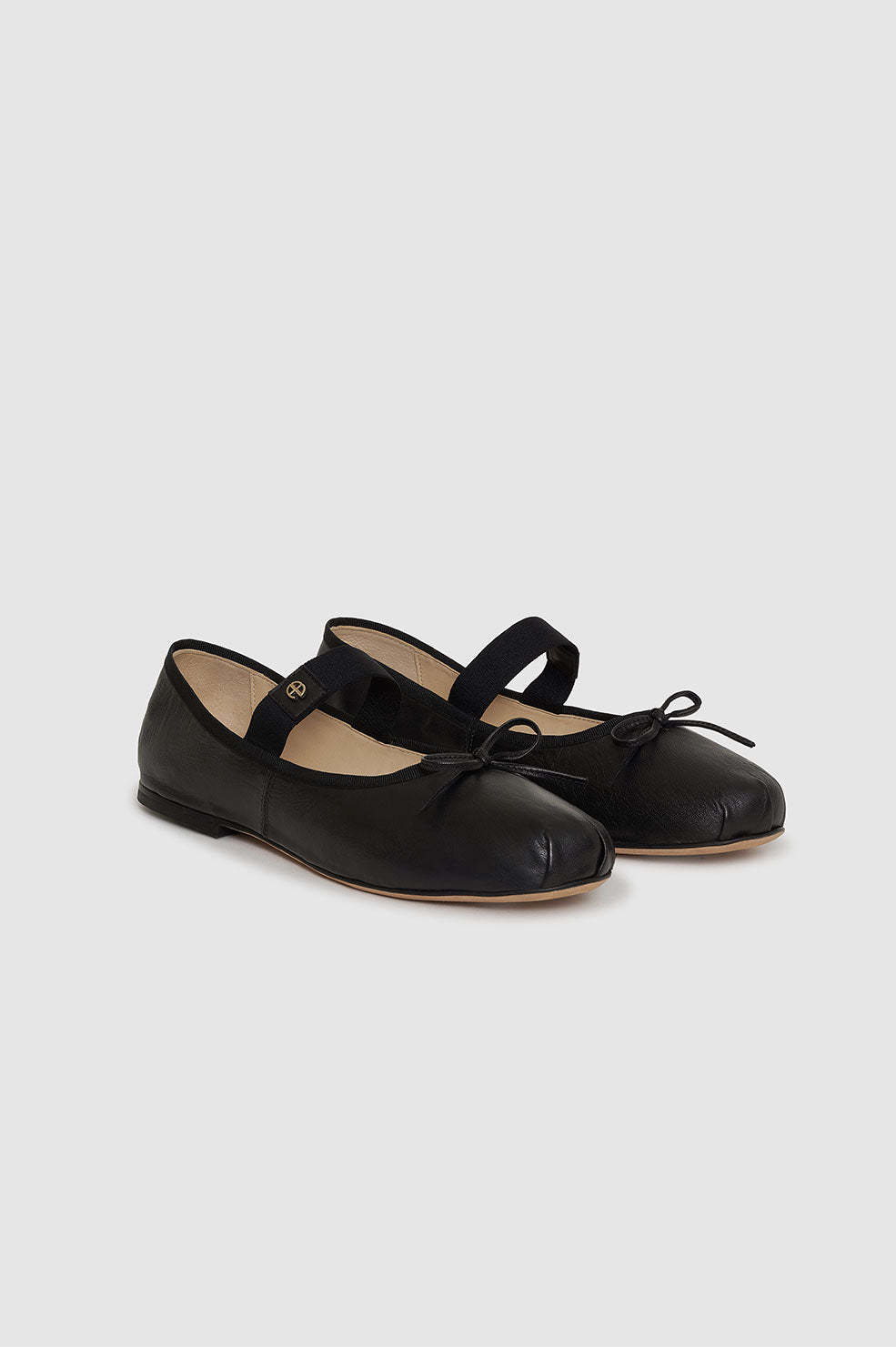 Shop Anine Bing Jolie Bow-detailed Ballerinas In Black