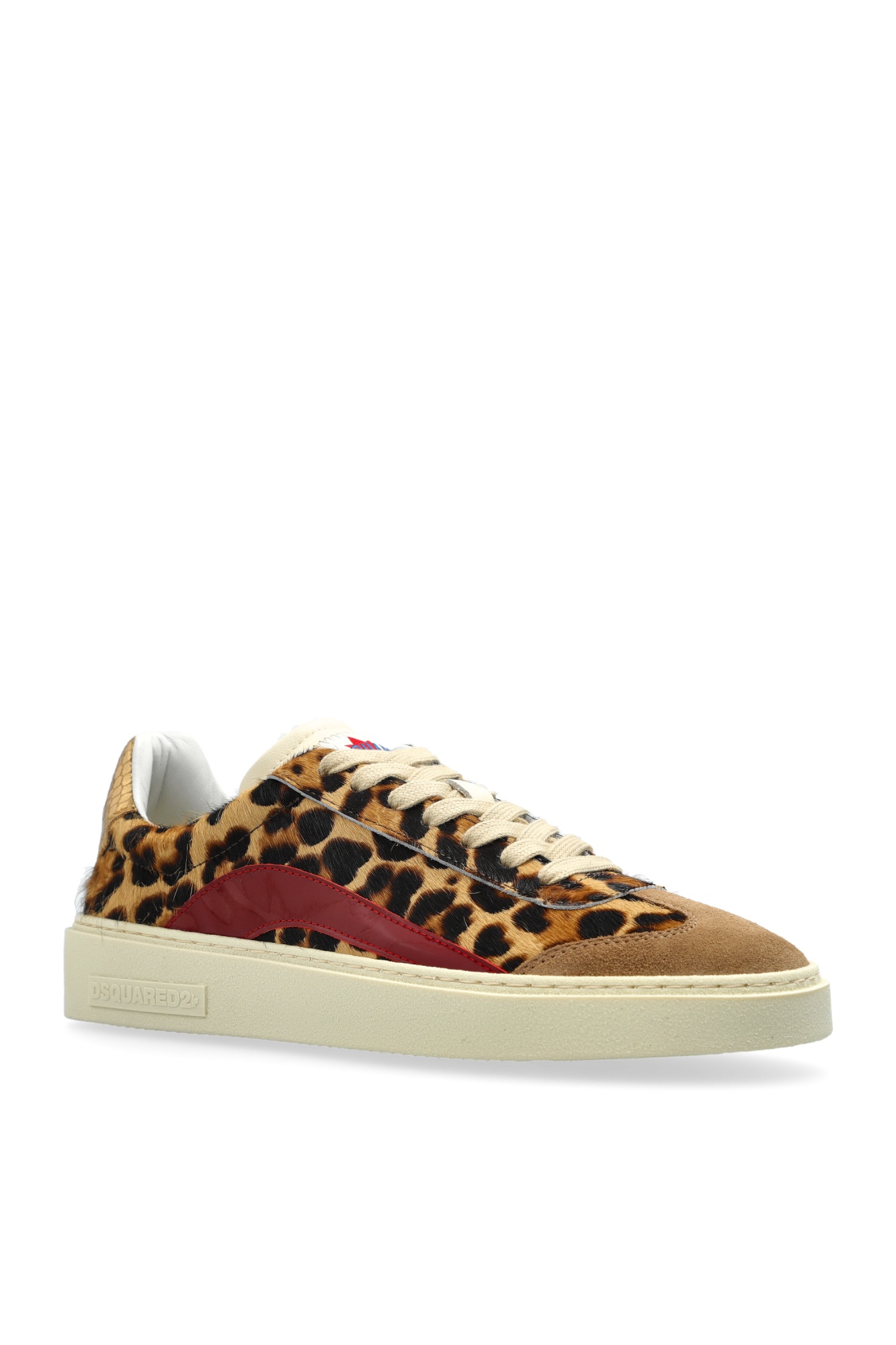 Dsquared2 Leopard Print Lace Up Sneakers In Animal Print