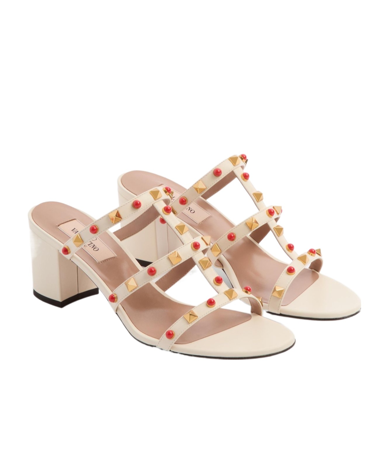 Valentino Rockstud T. 60 Block Heel Sandals In Multi