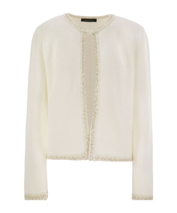 Fabiana Filippi Sequin-trim Pointelle Knit Cardigan