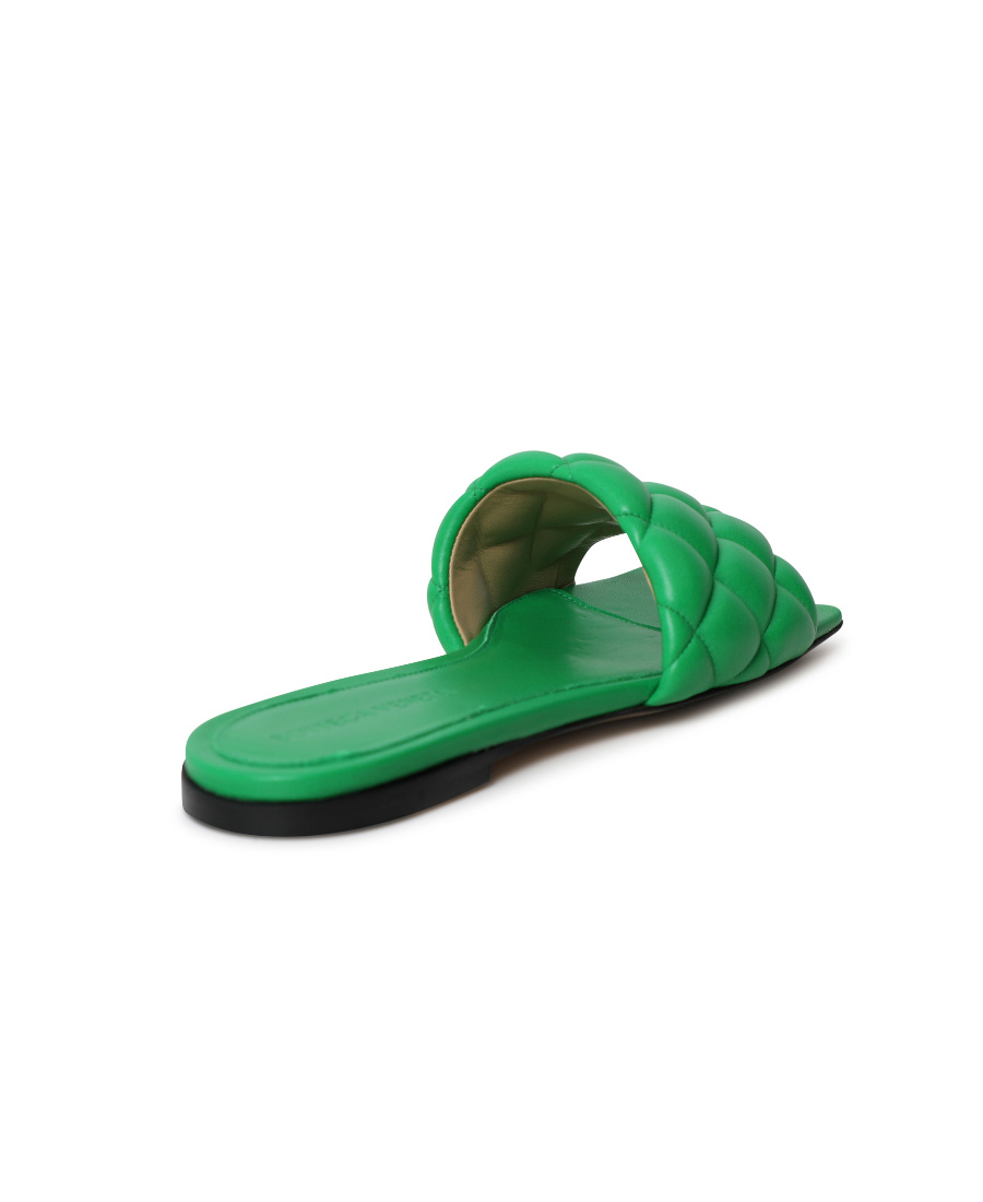 Bottega Veneta Padded Stretch Flat Sandals In Green