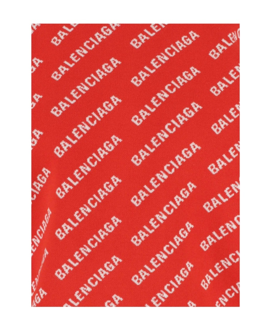 Balenciaga All-over Logo Print Sweatshirt In Red
