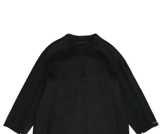 Max Mara Round-necked Coat In Black