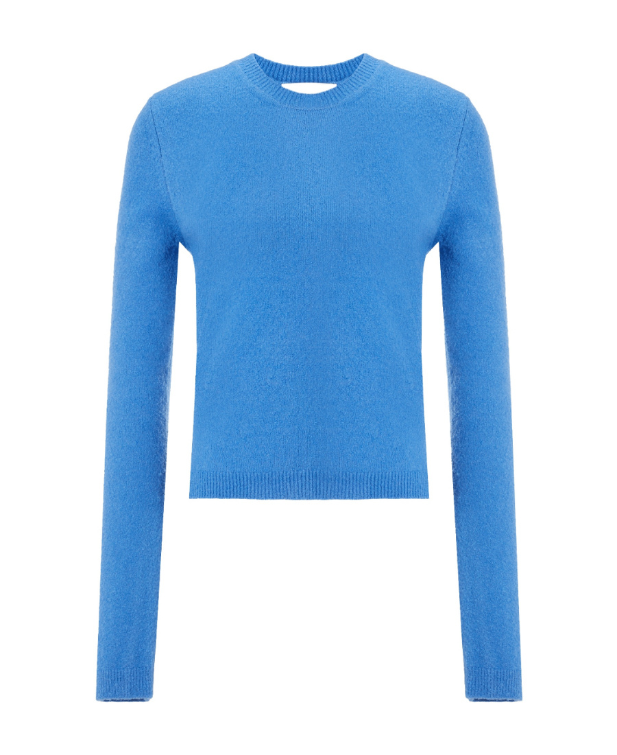 Nanushka 'tama' Sweater In Compact Boucle Knit In Blue