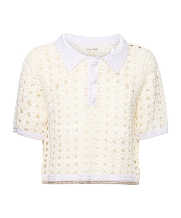 Forte Forte Cablé Cropped Crochet Polo