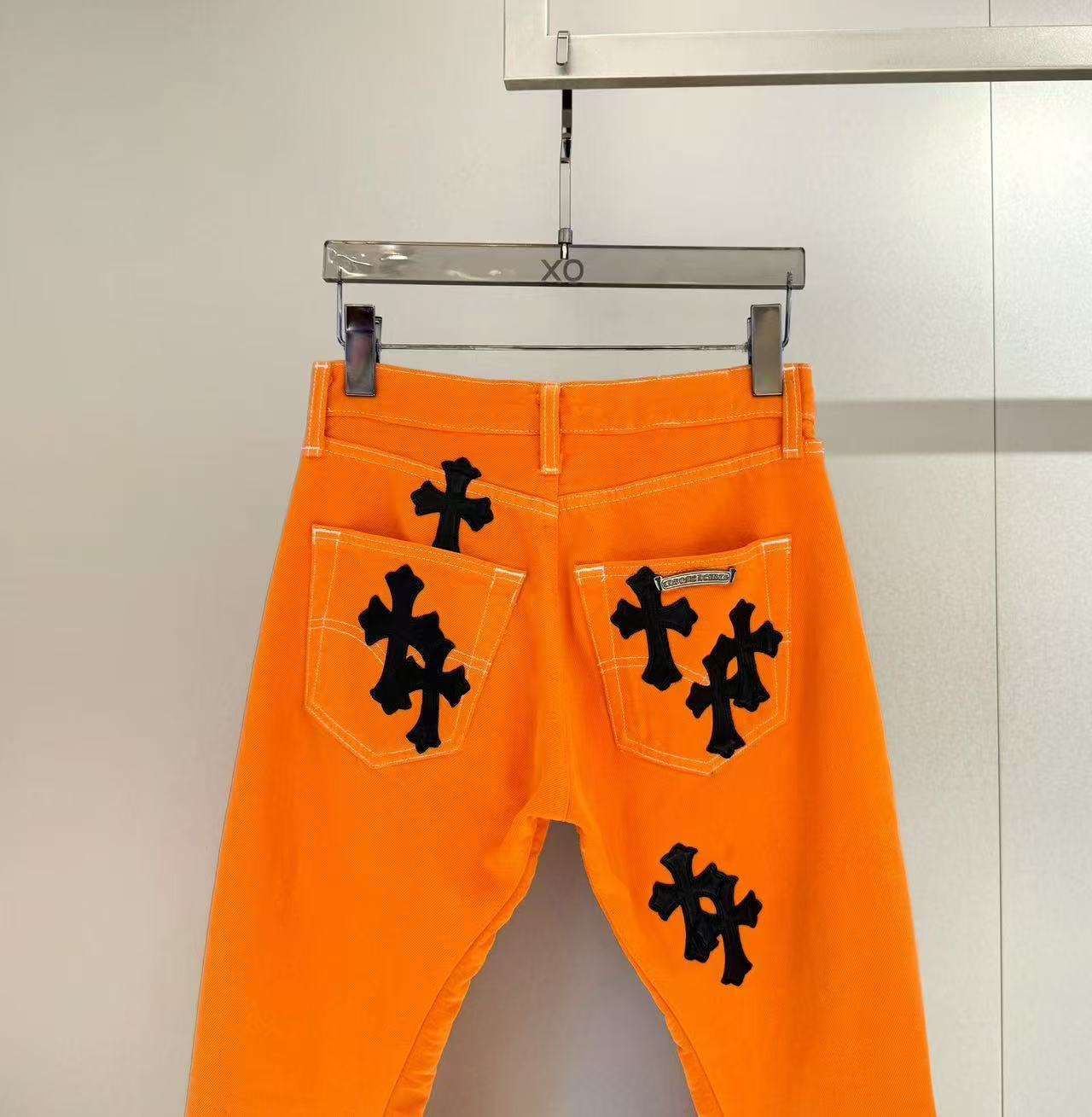 Chrome Hearts Jeans With Belt Loops In Orange