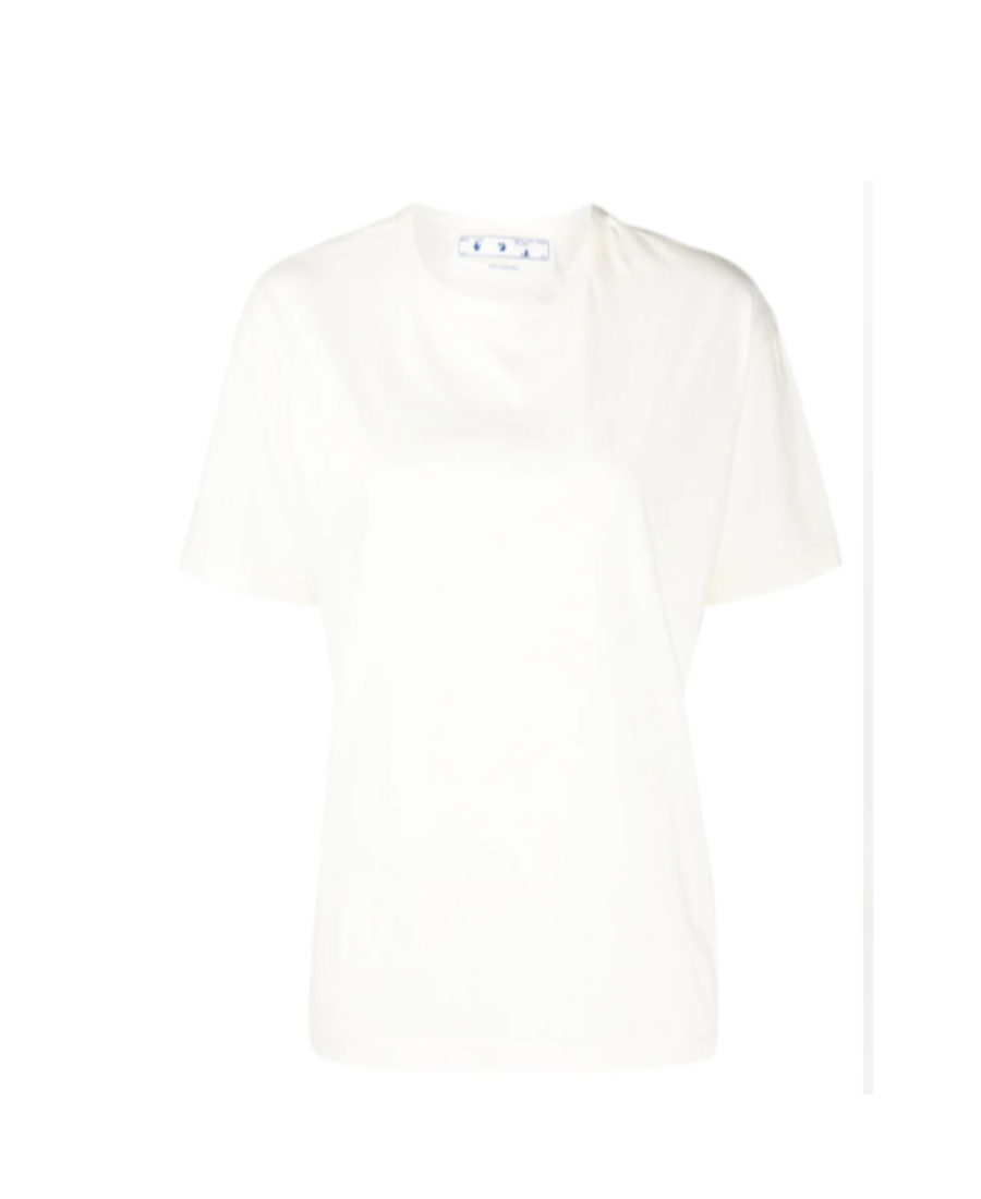 Off-white Logo-trim T-shirt In White