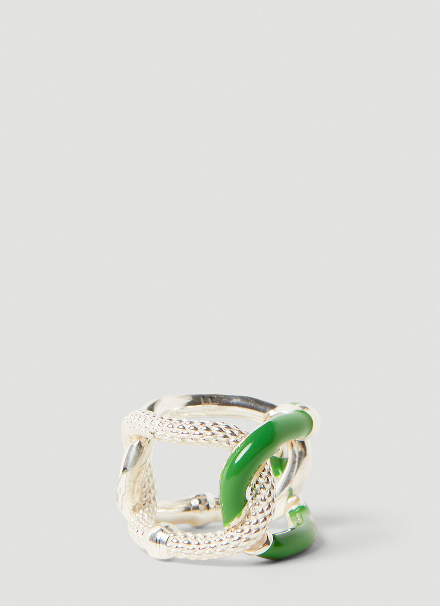 Bottega Veneta Chain Ring In White