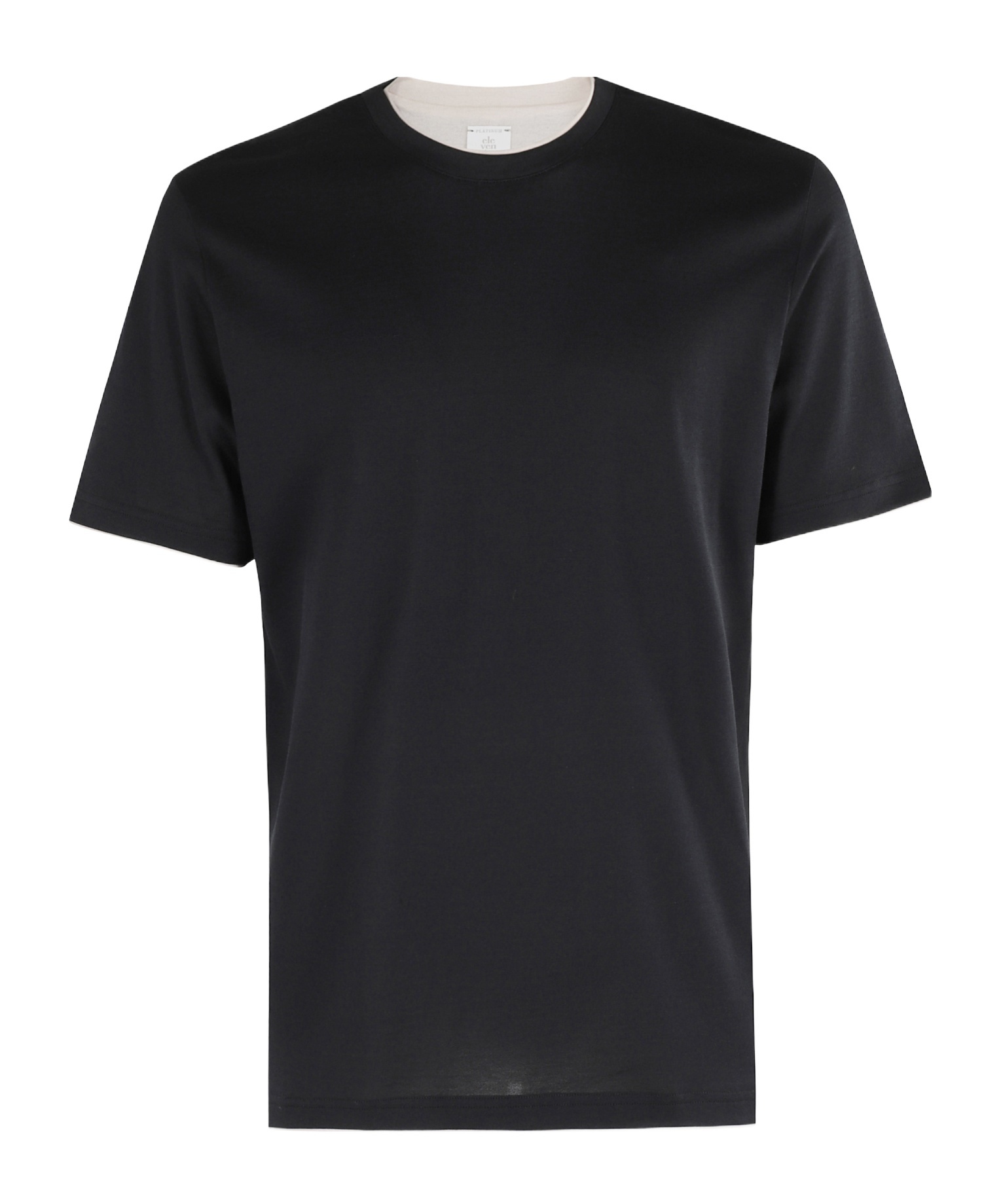Eleventy Crew Neck Plain Design Short Sleeves In Black