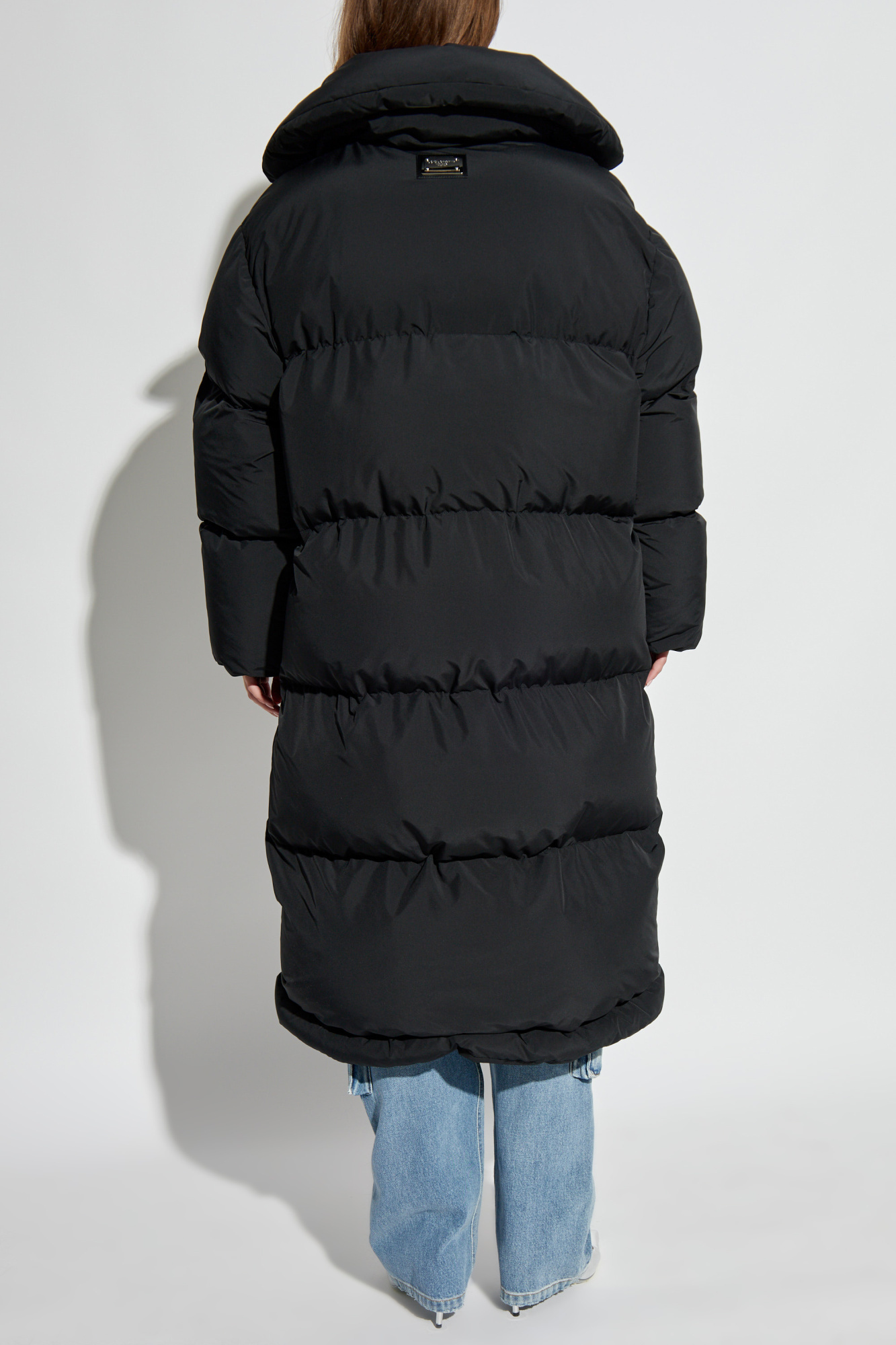 Dolce & Gabbana Logo-plaque Padded Coat In Black