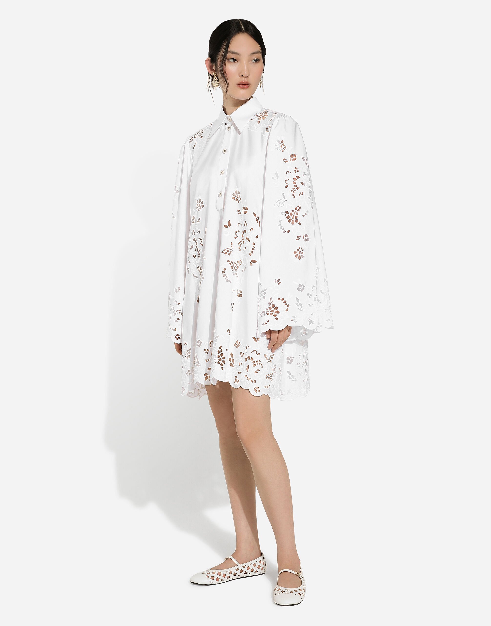 Dolce & Gabbana Shirt Dress With Cut-out Detailing In White