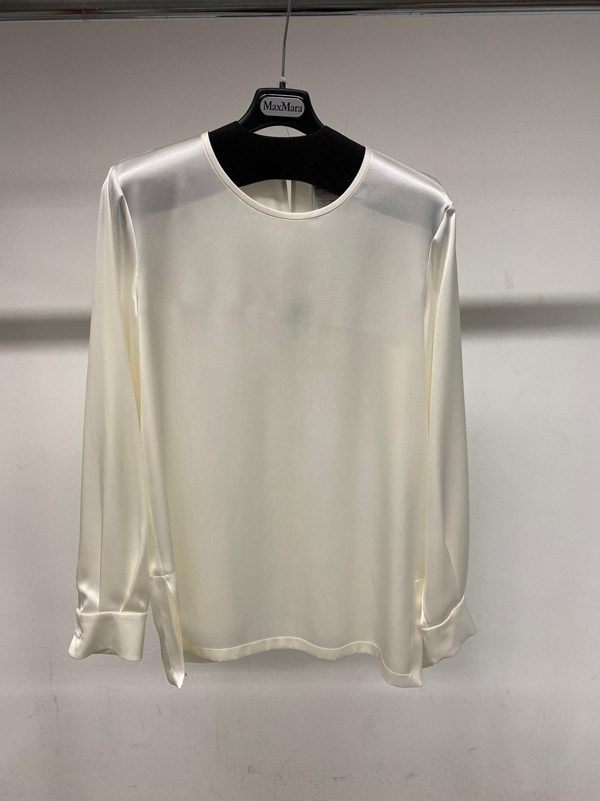 Max Mara Round-neck Long-sleeved Blouse In Nude