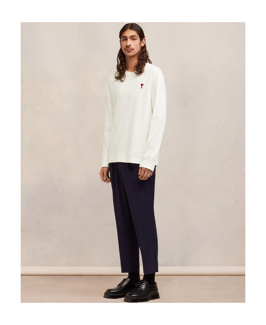 Ami Alexandre Mattiussi Ami Paris Ami De Coeur Logo Embroidered Long-sleeved T-shirt In Animal Print