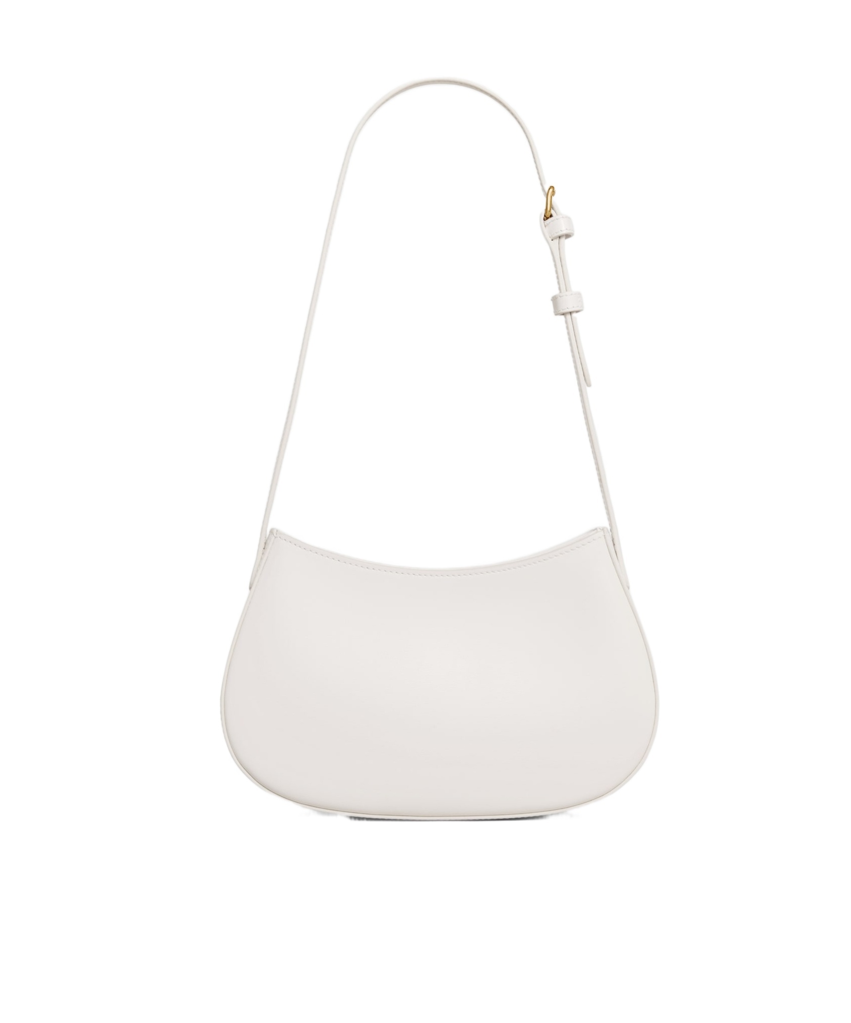 Celine Zippered Shoulder Bag In White