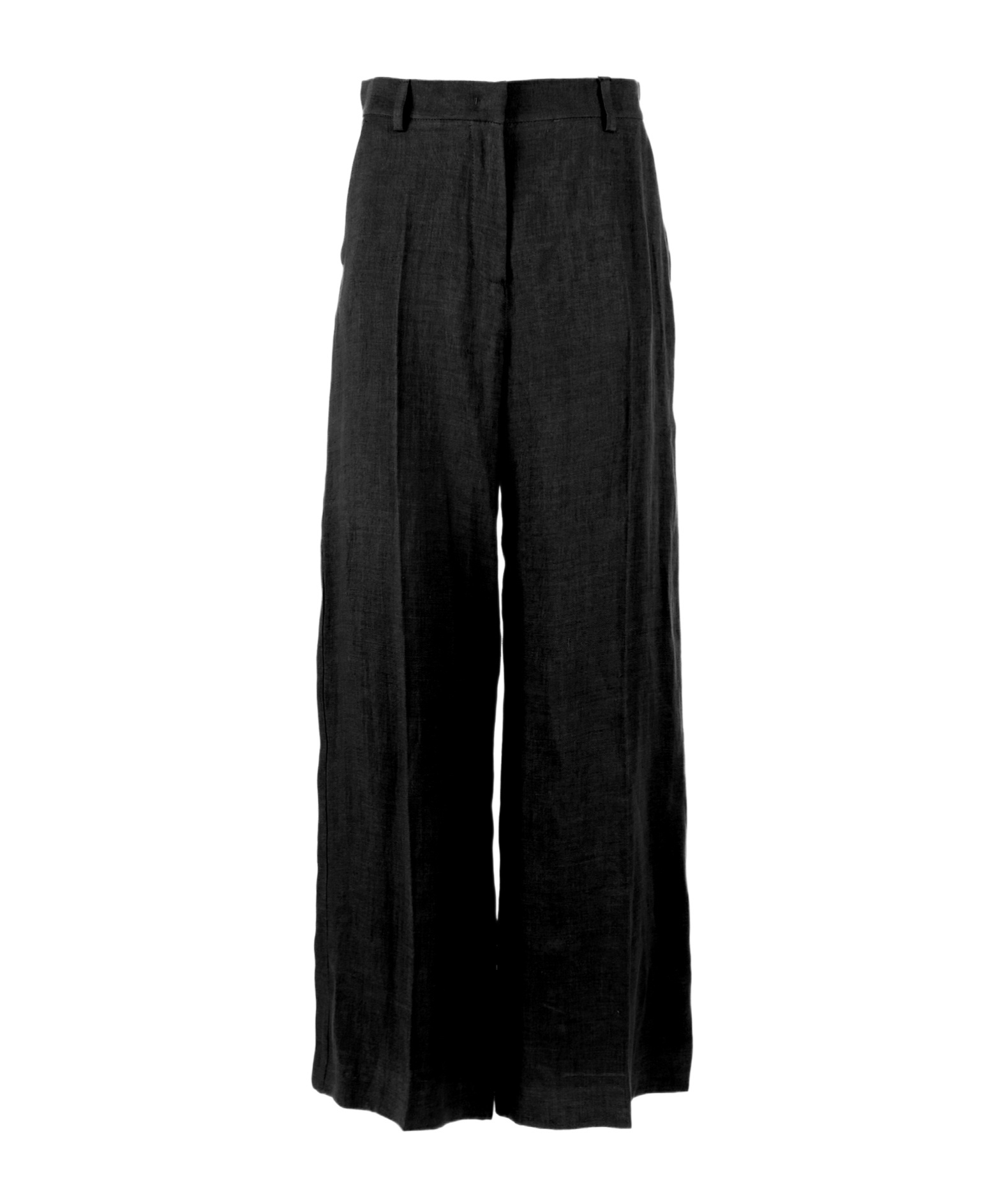 Weekend Max Mara Black Linen Trousers In Black