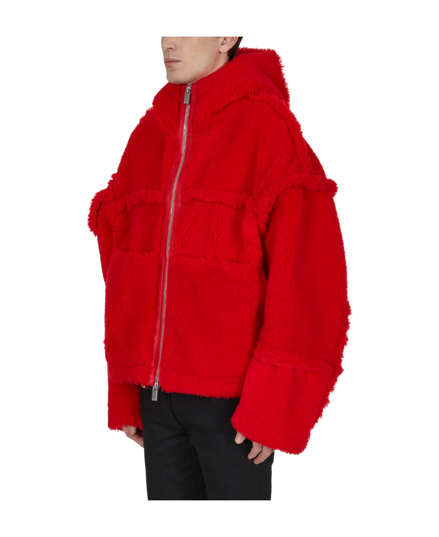 Alyx Hooded Shearling Jacket In Red