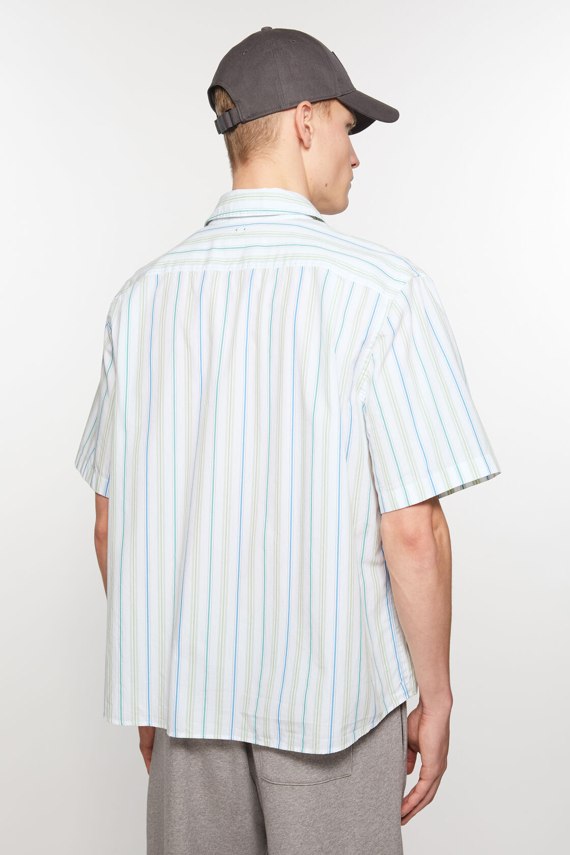 Acne Studios Striped Cotton Shirt In White