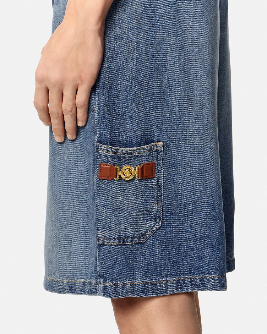 Versace Medusa Biggie Denim Shorts