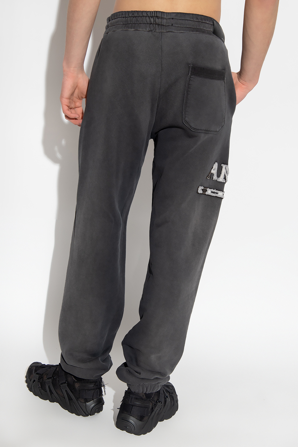 Amiri Logo Patch Drawstring Sweatpants In Black